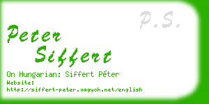 peter siffert business card